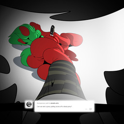 anus blood bodily_fluids clothed clothing corpse dark death female first_person_view footwear foreground_silhouette foreground_spectators fur genitals green_hair grimdark group hair knife legwear lying male necrophilia on_side partially_clothed red_body red_fur silhouette socks solo_focus trio vulva amazin-arts hasbro my_little_pony nexx equid equine horse mammal pony 1:1 hi_res