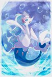 ambiguous_gender anthro blue_eyes blue_hair bubble eyelashes gem hair open_mouth pearl_(gem) solo starfish_(accessory) white_body mrh2o2 nintendo pokemon asterozoan echinoderm generation_7_pokemon marine pokemon_(species) primarina starfish 2025 hi_res signature