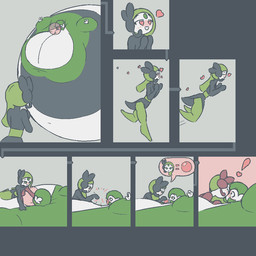 aroused belly belly_expansion big_belly big_breasts black_clothing black_eyebrows blowing_bubble_gum blue_eyes blue_gem blush body_inflation bottomwear breast_expansion breasts bubble_gum clothing duo expansion eyebrows eyes_closed female female/female forehead_gem gem green_bottomwear green_clothing green_eyes green_hair green_pants grey_background hair heart_eyes heart_symbol huge_belly huge_breasts hyper hyper_belly hyper_breasts hyper_inflation immobile inflation jumping kiss_on_lips kissing motion_lines navel not_furry on_another open_mouth open_smile overweight pants pink_background pink_eyes popping_bubble puffed_cheeks simple_background smile speech_bubble spherical_inflation tight_clothing white_body bo-the-sno nintendo pokemon gardevoir generation_3_pokemon generation_5_pokemon humanoid legendary_pokemon meloetta meloetta_(aria_form) pokemon_(species) 1:1 2019 colored comic digital_media_(artwork)