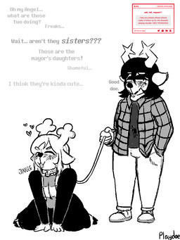 anthro antlers bdsm bell bell_collar blush bulge clothed clothing collar collar_tag dialogue duo embarrassed exhibitionism female female/female heart_symbol horn jingle_bell jingle_bell_collar jingling leash petplay public roleplay strawpage_request playdoe deltarune strawpage undertale_(series) dess_holiday noelle_holiday 3:4 comic monochrome incest_(lore) sibling_(lore) sister_(lore) sisters_(lore)