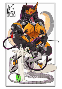 ambiguous_gender anthro ball_tentacles black_hair cybernetics dominant dominant_anthro dominant_herm dominant_intersex fur glowing glowing_eyes green_eyes hair herm herm/ambiguous intersex intersex/ambiguous long_hair machine nipple_tentacles oral oral_penetration penetration red_eyes robotic robotic_tentacles text whip white_body white_fur white_hair heskynn canid canine cyborg fox hoary_fox mammal robot_anthro south_american_fox hi_res url trans_(lore)