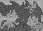 anthro duo female feral male male/female plagueburd alien_(franchise) dark_the_xenodragon olivia_(plagueburd) alien avian bird corvid corvus_(genus) crow hybrid oscine owl passerine raven xenodragon xenomorph absurd_res hi_res