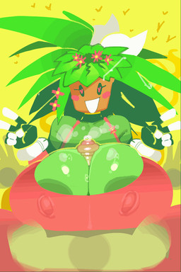 areola areola_slip big_breasts bodily_fluids breast_play breasts double_v_sign duo female first_person_view for_a_head genital_fluids genitals gesture green_body green_hair green_skin hair hand_gesture heart_eyes heart_symbol huge_breasts humanoid_genitalia humanoid_penis leaf leaf_hair male male/female nipple_outline not_furry penis plant plant_hair plant_pot potted_plant precum pseudo_hair rosy_cheeks sex titfuck v_sign goatboydraws blaster_master kanna_(blaster_master) elemental_creature flora_fauna humanoid object_head 2026 2:3 2d_animation animated hi_res loop