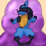 anal anal_penetration anal_tugging anthro big_butt butt duo feet foot_on_balls hand_on_butt looking_back looking_down looking_pleasured male penetration restrained slime soles toes tongue tongue_out brunisdraws nintendo pokemon ditto_(pokemon) generation_1_pokemon generation_4_pokemon lucario pokemon_(species) 1:1 absurd_res hi_res