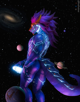 4_toes 5_fingers abs anthro anus back_muscles balls bioluminescence blue_body blue_eyes blue_sclera bone butt claws cosmic_background erection feet finger_claws fingers genitals glowing glowing_anus glowing_genitalia glowing_markings glowing_penis gold_(metal) gold_jewelry hair jewelry looking_at_viewer looking_back macro macro_anthro macro_male male markings muscular non-mammal_balls penis pink_hair planet rear_view seductive serratus skull skull_head sky smile smiling_at_viewer solo solo_in_panel space space_background tail toes touching_penis touching_thigh kvnpoulsen league_of_legends mythology riot_games tencent aurelion_sol_(lol) dragon eastern_dragon mythological_creature mythological_scalie scalie 3d_(artwork) absurd_res blender_(artwork) digital_media_(artwork) hi_res