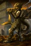 ambiguous_gender anthro armor day detailed_background fin gun holding_gun holding_object holding_ranged_weapon holding_weapon ma5_series odst outside ranged_weapon sky solo standing weapon tales_foxdale halo_(series) microsoft xbox_game_studios fish marine shark 2019 2:3 absurd_res digital_media_(artwork) hi_res