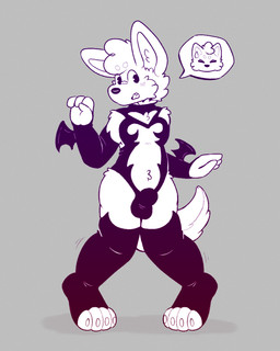 anthro black_clothing black_suit blush bottomwear bulge clothed clothing cute_fangs detailed_bulge fangs femboy fur looking_at_viewer male shy solo suit teeth thick_thighs wolfyzeeb zeeb_wolfy canid canine canis mammal succubus wolf 4:5 hi_res