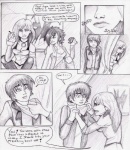 clothed clothing comic coop_(wrng) dialogue english_text female graphite_(artwork) greyscale group humanoid male mammal monochrome natsume_(wrng) natsumewolf not_furry pencil_(artwork) rikku text traditional_media_(artwork) wolf's_rain wolf's_rain_next_generation