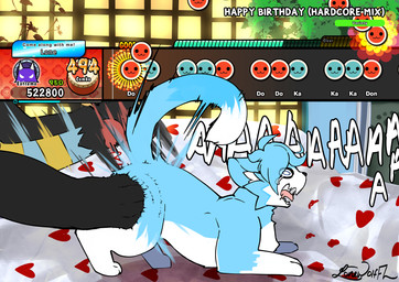 ambiguous_gender blue_body blue_fur blue_tail butt_slap countershade_fur countershade_torso countershading duo faceless_ambiguous faceless_character faceless_feral feral fur grey_body grey_fur male open_mouth quadruped side_view slap standing tail tongue lonewolffl nintendo pokemon taiko_no_tatsujin lone_(lonewolffl) felid feline generation_4_pokemon luxray mammal pokemon_(species) 2025 digital_media_(artwork) hi_res male_(lore)