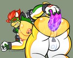 anal anal_penetration anthro anus ass_up bodily_fluids butt butt_focus dildo dildo_in_ass dildo_insertion lube_on_dildo male male/male object_in_ass pecs pecs_focus pecs_with_breasts penetration riding_dildo sex_toy sex_toy_in_ass sex_toy_insertion solo sweat sweaty_butt alexisgoyle mario_bros mario_kart_world mythology nintendo bowser bowser_pro_racer dragon mythological_creature mythological_scalie scalie absurd_res hi_res