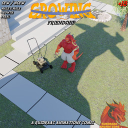 anthro bracelet collar duo feral grass growth jewelry ladder lawn_mower macro male male/male markings orange_arms pecs plant red_body sidewalk size_difference text yellow_markings kreither_rusdraaac rusdraac_animations european_mythology furaffinity mythology andre_(acheroth) kreither dragon mythological_creature mythological_scalie scalie western_dragon 1:1 absurd_res comic cover cover_art cover_page hi_res huge_filesize url watermark