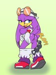 anal_beads anthro anus beak big_breasts blue_eyes breasts clothed clothing eyewear female gaping gaping_anus genitals glasses looking_back partially_clothed purple_body pussy sex_toy simple_background solo sound_effects standing tail fourssss sega sonic_riders sonic_the_hedgehog_(series) wave_the_swallow avian bird hirundinid oscine passerine swallow_(bird) 2024 hi_res