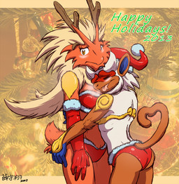 2013 anthro avian blaziken blonde_hair blush brown_eyes christmas clothed clothing duo english_text eyes_closed female female/female fur gloves hair hat holidays infernape nintendo pokémon red_fur santa_hat text tongue tongue_out video_games white_hair zenmigawa
Rating: Questionable
Score: 13
User: Granberia
Date: January 30, 2015 2013 anthro avian blaziken blonde_hair blush brown_eyes christmas clothed clothing duo english_text eyes_closed female female/female fur gloves hair hat holidays infernape nintendo pokémon red_fur santa_hat text tongue tongue_out video_games white_hair zenmigawa
Rating: Questionable
Score: 13
User: Granberia
Date: January 30, 2015