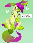 4_toes animal_genitalia animal_penis blush blush_lines bodily_fluids broken_heart canine_genitalia canine_penis cheek_tuft chest_tuft embarrassed erection eunuch facial_markings facial_tuft feet feral floppy_ears folded_ears fur fur_markings genital_scar genitals gradient_ears gradient_tail green_body green_tail hair head_markings heart_symbol knot knotted_penis leaf leaf_ears leaf_in_hair leaf_tail leaves_on_body male markings multicolored_body multicolored_ears multicolored_eyes multicolored_fur multicolored_hair multicolored_pupils multicolored_tail notched_ear open_mouth orchiectomy_scar outline paw_tuft pawpads paws penis plant purple_blush purple_eyes purple_hair purple_pawpads purple_tail purple_tongue raised_leg scar simple_background sitting small_penis speech_bubble surgical_suture tail tear_(marking) tears teeth text toes tongue tuft wastepaw nintendo pokemon narcan_(anthropophagiac) eeveelution generation_4_pokemon leafeon pokemon_(species) absurd_res colored digital_drawing_(artwork) digital_media_(artwork) english_text hi_res shaded