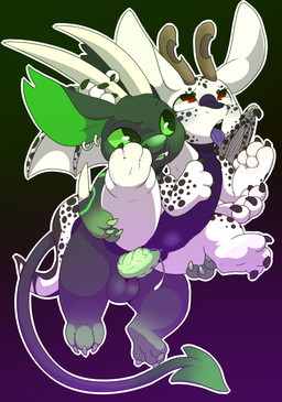 3_toes 4_arms 4_fingers anthro balls bioluminescence black_claws blush butt claws duo ear_piercing ear_ring erection feet female female_penetrated fingers genitals glowing gradient_background green_eyes green_nose green_tongue horn horn_grab male male/female male_penetrating male_penetrating_female multi_arm multi_limb notched_ear nude open_mouth outline penetration penis piercing purple_tongue red_eyes reverse_stand_and_carry_position ring_piercing sex simple_background spade_tail standing standing_sex tail teeth toe_claws toes tongue tongue_out wings backsash disney lilo_and_stitch fan_character tsuki_akurei alien experiment_(lilo_and_stitch) 2019 absurd_res digital_media_(artwork) hi_res