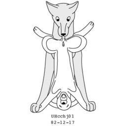 animal_genitalia ball_tugging balls balls_in_mouth duo eyes_closed feral forced genitals imminent_castration male male/male nude_male open_mouth pinned sheath simple_background size_difference urbanhermit canid canine lagomorph leporid mammal rabbit 1982 1:1 dated greyscale monochrome