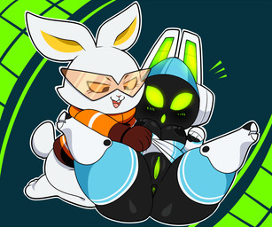 anthro anus areola breasts duo female female/female fur genitals machine nipples spread_legs spreading undressing_another vulva white_body white_fur lonbluewolf bombun project_turboblast bombun_(kekitopu) tempo_(project_turboblast) lagomorph leporid mammal rabbit robot robot_anthro 2026 6:5 hi_res