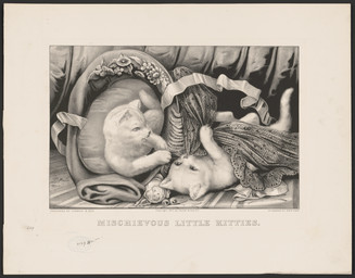 ambiguous_feral ambiguous_gender claws curtains detailed_background duo feral finger_claws fur lying on_back on_side paws quadruped tail text whiskers unknown_artist currier_and_ives public_domain domestic_cat felid feline felis mammal 1877 19th_century absurd_res ancient_art english_text hi_res huge_filesize lithograph_(artwork) monochrome traditional_media_(artwork)