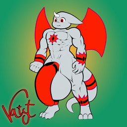 abs anthro balls big_balls big_penis chest_markings flaccid genitals glans huge_balls huge_penis humanoid_genitalia humanoid_penis male markings muscular muscular_male nude one_fang pecs penis simple_background solo standing tkongingi mythology rutherford_(tkongingi) dragon mythological_creature mythological_scalie scalie 1:1 flat_colors full-length_portrait hi_res portrait signature