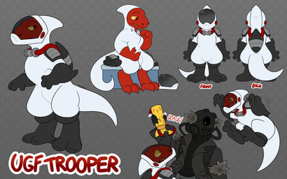 3_fingers 3_toes angry anthro biped black_clothing black_gloves black_handwear bodysuit clothed clothed_anthro clothed_male clothing crystal dark_clothing dotted_background duo feet fingers front_view fully_clothed fully_clothed_anthro fully_clothed_male gas_mask gloves grey_background handwear holding_object holding_weapon male mask onomatopoeia pattern_background plasma_blaster_(lilo_and_stitch) plasma_gun ranged_weapon rear_view red_body scared shocked simple_background skinsuit solo_focus sound_effects standing text tight_clothing toes unzipping visor weapon white_bodysuit white_clothing white_skinsuit yellow_sclera angoraram disney lilo_and_stitch united_galactic_federation_trooper alien dinosaur dromaeosaurid prehistoric_species reptile saurischian scalie theropod 16:10 2026 english_text flat_colors hi_res widescreen