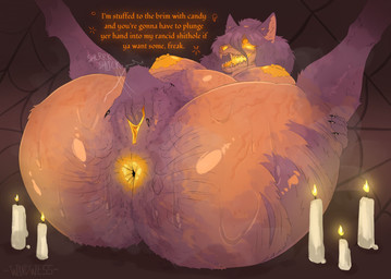 age_spots anal_hair anthro anus belly_hair big_anus bodily_fluids body_hair bone breasts butt butt_hair candle chest_hair describing_anus dialogue female fingering fisting_request genitals glowing glowing_anus glowing_breasts glowing_genitalia hair happy_trail holidays long_hair musk musky_anus musky_butt presenting presenting_anus presenting_hindquarters profanity pubes skull skull_head solo stretch_marks stretching sweat sweatdrop sweaty_anus sweaty_body sweaty_breasts sweaty_butt sweaty_genitalia sweaty_legs sweaty_thighs vulva wandwess halloween wess_(wandwess) canid canine mammal maned_wolf skulldog_(species) absurd_res hi_res trans_(lore) trans_woman_(lore)