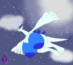 anthro areola big_areola big_breasts big_hands big_nipples breasts cloud female flying huge_areola huge_breasts huge_nipples hyper hyper_breasts nipples nude sky solo star tail wide_hips winged_arms wings truly_fates_(artist) nintendo pokemon generation_2_pokemon legendary_pokemon lugia pokemon_(species) hi_res
