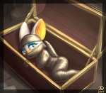 anthro bdsm blue_eyeshadow bondage bound eyeshadow female gag looking_at_viewer makeup mummification mummified solo squirming tape tape_bondage tape_gag treasure_chest radasus sega sonic_the_hedgehog_(series) rouge_the_bat bat mammal hi_res