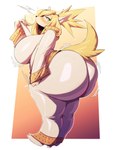 anthro big_breasts big_butt bottom_heavy breasts butt butt_jiggle clipboard clothed clothing eyewear fat_jiggle female fully_clothed fur glasses green_eyes huge_breasts huge_butt hyper hyper_butt jiggling mature_anthro mature_female overweight overweight_anthro overweight_female scientist small_glasses solo tan_body tan_fur thick_thighs tight_clothing voluptuous_female trinity-fate62 cyberconnect2 little_tail_bronx solatorobo merveille_million canid canine caninu canis collie domestic_dog herding_dog mammal pastoral_dog sheepdog absurd_res digital_media_(artwork) hi_res