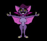 big_breasts big_ears breasts claws fangs female fur purple_body purple_fur solo teeth wings lord_sarloc pukijr sarlette bat batsloth mammal pilosan sloth xenarthran alpha_channel hi_res