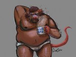 anthro belly big_belly brown_body bulge clothing container cup daddy_mug facial_hair humanoid_hands male mature_male moobs mug mustache nipples overweight overweight_anthro overweight_male scruffy simple_background solo underwear said_the_saisio teenage_mutant_ninja_turtles master_splinter mammal murid murine rat rodent 2023 4:3 hi_res