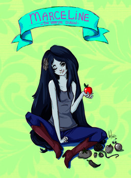 bite_mark bite_mark_on_neck boots clothing fanged_bite_mark fanged_bite_mark_on_neck female food footwear fruit hair high_heeled_boots high_heels long_hair looking_at_viewer not_furry one_eye_closed plant queen royalty shoes solo wink aiji adventure_time cartoon_network marceline_abadeer demon humanoid undead vampire cool_colors