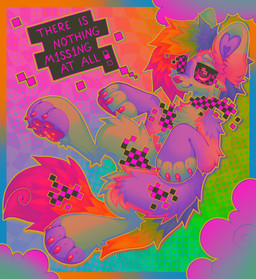 abstract_background feral fur hair male missing_texture multicolored_body multicolored_fur multicolored_hair multicolored_tail pink_body pink_eyes pink_fur pink_nose psychedelic purple_body purple_fur rainbow_body rainbow_fur rainbow_hair rainbow_tail rainbow_theme solo sparklefur tail m1ss1ngtexture halo_(m1ss1ngtexture) canid canine canis domestic_dog mammal full-length_portrait hi_res portrait
