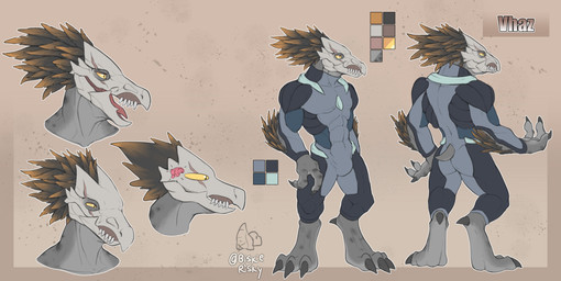 3_fingers 3_toes abs anthro arm_feathers arm_tuft athletic barefoot beak bodysuit brown_body brown_feathers bulge butt claws clothing digitigrade eye_scar facial_scar feather_hair feathered_crest feathers feet finger_claws fingers grey_body head_crest male muscular pseudo_hair pupils scar sharp_teeth short_tail skinsuit slit_pupils solo spurs_(anatomy) standing tail teeth tight_clothing toes tuft yellow_eyes biskierisky halo_(series) microsoft neuron_activation xbox_game_studios fan_character vhaz_(basillisk) alien avian kig-yar scalie t'vaoan absurd_res colored hi_res meme model_sheet