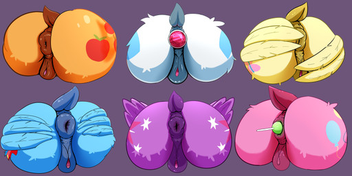 animal_genitalia animal_vulva anus butt buttplug candy clitoris dessert dock_(anatomy) equine_anus equine_genitalia equine_vulva female feral food genitals group horn lollipop plug_(sex_toy) puffy_anus sex_toy simple_background tail vulva wings sirbreadstick99 friendship_is_magic hasbro my_little_pony mythology applejack_(mlp) fluttershy_(mlp) pinkie_pie_(mlp) rainbow_dash_(mlp) rarity_(mlp) twilight_sparkle_(mlp) earth_pony equid equine horse mammal mythological_creature mythological_equine pegasus pony unicorn winged_unicorn 2:1 absurd_res hi_res