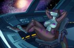 anthro big_breasts breasts female machine multicolored_body nipple_piercing nipples paws piercing science_fiction solo space spacecraft vehicle carduelis amethyst_(teri_kressner) android fish marine robot shark cool_colors hi_res