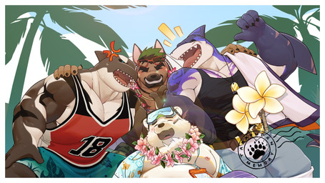 aloha_shirt angry anthro beach belly bottomwear brown_body brown_fur clothing cross-popping_vein eyewear fur goggles group male male/male muscular muscular_anthro muscular_male overweight pattern_clothing pattern_shirt pattern_topwear shirt shorts smile tank_top topwear white_body white_fur elvendays xxl_woofia captain_locke_(xxl_woofia) orem_(xxl_woofia) paul_the_polar_bear saeng aquatic bear canid canine canis cetacean dolphin domestic_dog fish mammal oceanic_dolphin orca polar_bear shark toothed_whale ursine 16:9 hi_res widescreen