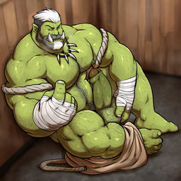 5_fingers barazoku beard beckoning big_muscles big_penis body_hair chest_hair erection facial_hair fingers foreskin genitals gesture green_body green_skin happy_trail huge_muscles humanoid_pointy_ears jewelry looking_at_viewer male muscular muscular_humanoid muscular_male necklace nipple_piercing nipples not_furry penis piercing pointy_ears solo grisser humanoid orc 1:1 hi_res