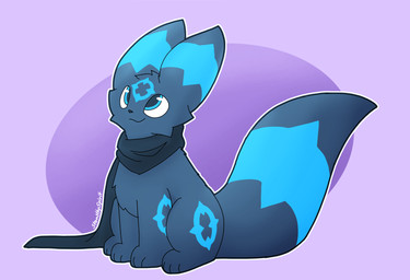 blue_body blue_eyes blue_fur feral fluffy fluffy_tail fur happy male scarf smile solo tail tail_motion tailwag text tuft stealthyspirit nintendo pokemon nuke_(stealthyspirit) canid canine eeveelution generation_2_pokemon mammal pokemon_(species) shiny_pokemon umbreon animated digital_media_(artwork) hi_res