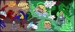 armor blonde_hair breath cavern claws dialogue feral gas group hair horn knight male melee_weapon open_mouth scales sword tongue transformation transformation_sequence warrior weapon aphelionscorner_(artist) mythology dragon human kobold mammal mythological_creature mythological_scalie scalie 2025 comic digital_drawing_(artwork) digital_media_(artwork) hi_res