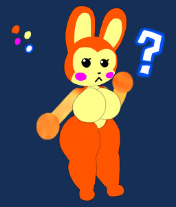 anthro big_breasts breasts confusion female fur nude orange_body orange_fur question_mark shortstack shortstack_female solo standing thick_thighs felinefelony05 animal_crossing nintendo bunnie_(animal_crossing) lagomorph leporid mammal rabbit digital_media_(artwork) hi_res ibispaint_(artwork)