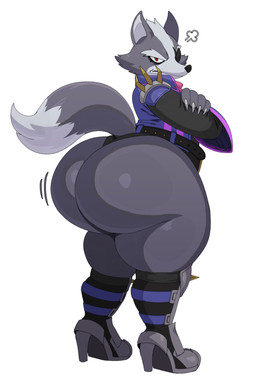 angry anthro big_butt black_nose boots bottom_heavy bubble_butt butt claws clothed clothed_anthro clothed_male clothing crossed_arms eye_patch eyewear femboy finger_claws footwear fur grey_body grey_fur high_heeled_boots high_heels huge_butt leotard looking_at_viewer looking_back looking_back_at_viewer male male_anthro multicolored_body multicolored_fur pantsless rear_view shoes simple_background skimpy slightly_chubby solo standing tail thick_thighs two_tone_body two_tone_fur white_background white_body white_fur wide_hips sssonic2 nintendo star_fox wolf_o'donnell canid canine canis mammal wolf 2025 absurd_res digital_media_(artwork) half-length_portrait hi_res portrait