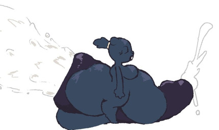 accessory anthro anus balls belly big_anus big_balls big_belly big_butt big_penis blue_body blue_fur bodily_fluids breasts buckteeth butt cum cum_from_ass cum_in_ass cum_inside ears_back ejaculation excessive_cum excessive_genital_fluids fur genital_fluids genitals gynomorph hair hair_accessory hair_tie half-closed_eyes hands-free huge_anus huge_balls huge_butt huge_penis hyper hyper_anus hyper_balls hyper_butt hyper_genitalia hyper_penis intersex male narrowed_eyes nude nude_male overweight overweight_anthro overweight_male penis pivoted_ears ponytail puffy_anus solo standing teeth thick_thighs tied_hair wraith_(artist) squirrel_(thabith) mammal rodent sciurid tree_squirrel