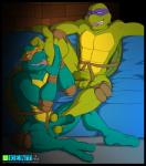 2_toes anthro balls barefoot between_toes brother_(lore) brothers_(lore) circumcised digital_media_(artwork) donatello_(tmnt) duo erection feet foot_fetish foot_lick foot_on_face foot_play footjob genitals green_body green_scales hi_res humanoid_genitalia humanoid_penis incest_(lore) licking male male/male mask michelangelo_(tmnt) open_mouth penis plantigrade reptile scales scalie sex shell sibling_(lore) smile soles teenage_mutant_ninja_turtles toes tongue tongue_out turtle ukent