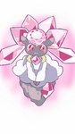 ambiguous_gender angry blush clothed clothing crystal embarrassed feral looking_at_another peeping solo upskirt regunya nintendo pokemon diancie generation_6_pokemon legendary_pokemon pokemon_(species) 9:16 hi_res