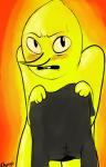 blush bodily_fluids clothing food fruit looking_at_viewer male not_furry plant solo sweat yellow_body boyohhowdy adventure_time cartoon_network earl_of_lemongrab candy_people_(at) elemental_creature flora_fauna food_creature food_humanoid humanoid lemon_people living_fruit living_lemon 2012 hi_res