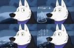 anthro base_two_layout basic_sequence clothed clothing four_frame_grid four_frame_image four_frame_sequence fur grid_layout male math regular_grid_layout shirt simple_background solo topwear two_row_layout white_body white_fur yellow_eyes skunkbutt_(artist) disney math_lady zootopia gary_(zootopia) canid canine canis mammal wolf hi_res meme sequence