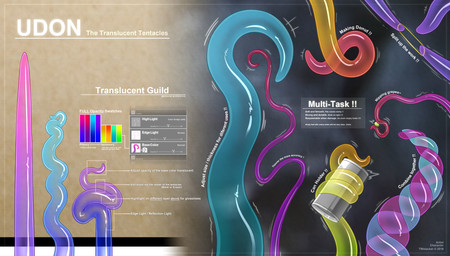 not_furry simple_background tentacles text translucent translucent_tentacles zero_pictured twstacker udon_(character) absurd_res english_text hi_res model_sheet