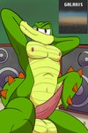 anthro balls blush erection genitals group low-angle_view male nipples nude penis presenting presenting_penis solo speaker lexi_arts sega sonic_the_hedgehog_(series) vector_the_crocodile crocodile crocodilian humanoid reptile scalie absurd_res hi_res