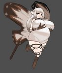 airy_(bravely_default) belly big_belly big_breasts breasts brown_eyes clothing fairy female flying hair hi_res holding_breast huge_breasts huge_thighs humanoid humanoid_pointy_ears looking_at_viewer nuumatic overweight overweight_female overweight_humanoid shirt simple_background smile solo teeth thick_thighs topwear white_hair winged_humanoid wings