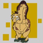 anthro bent_legs bottomwear clenched_teeth clothing covering covering_crotch covering_self embarrassed embarrassed_male falling_skirt featureless_crotch hair hooves horn humanoid_pointy_ears legs_together long_hair long_neck male mane markings moobs navel nervous_smile nipples nude nude_anthro nude_male ossicone pattern_background pointy_ears simple_background skirt skirt_on_floor slightly_chubby smile smiling_at_viewer solo spots spotted_body teeth unguligrade yellow_body geegeeold oldladydoodles disney star_vs._the_forces_of_evil unnamed_giraffe_monster giraffe giraffid mammal monster 1:1 colored_sketch hi_res sketch